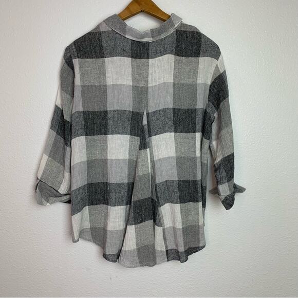 Habitat Clothes to live in Plaid Gray Button Down Shirt - Picture 9 of 15